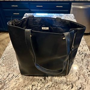 Neiman Marcus Faux Leather Black Tote Purse / Bag